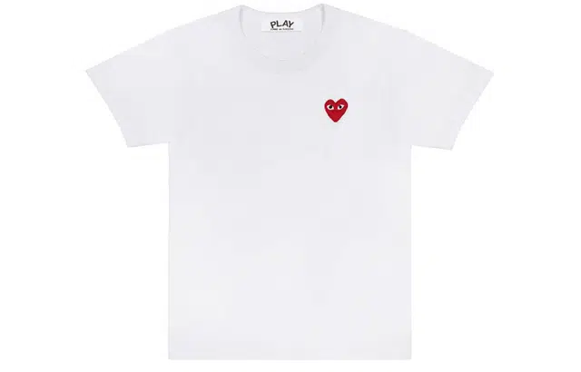 CDG Play Red Heart T-Shirt White