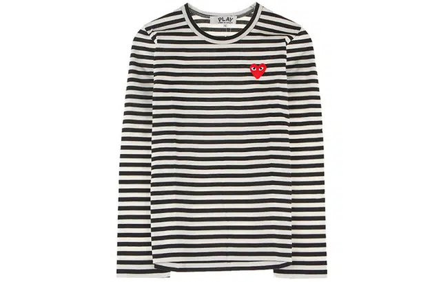 CDG Play Striped Long Sleeve Tee