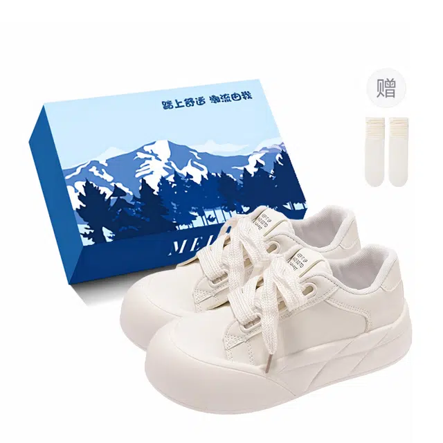 小鹿米利 时尚潮流百搭小白鞋 防滑耐磨增高 低帮 板鞋 女 白色