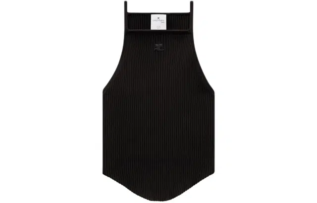 COURREGES SS24 HOLISTIC RIB KNIT TANK TOP Black