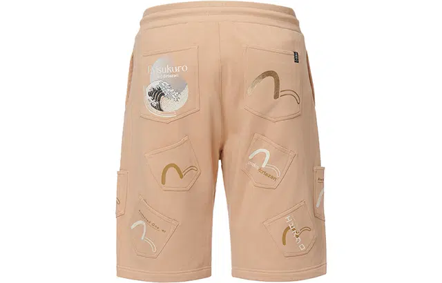 EVISU SS22 Seagull Print Multi-Pocket Shorts