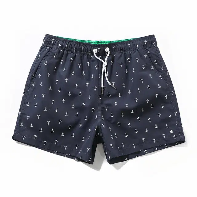 盖浪 满印图案宽松速干休闲沙滩裤 男款 藏青