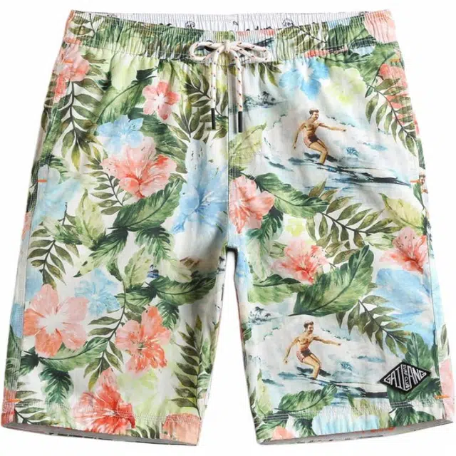 盖浪 修身防泼水休闲度假沙滩裤 男款 油画印花