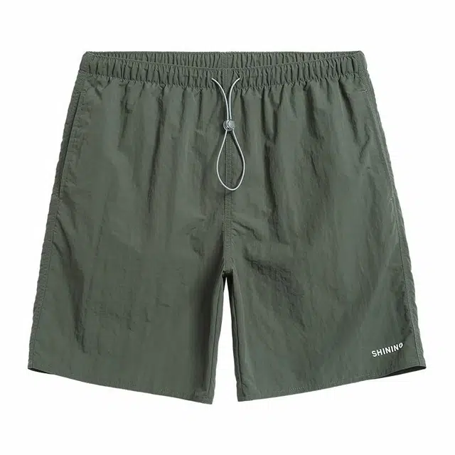 盖浪 凉感透气速干宽松休闲五分沙滩裤 男款 军绿