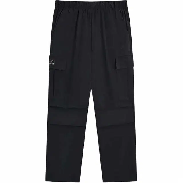 特步 运动生活系列 生活系列 纯色中腰透气百搭直筒休闲裤 男款 正黑色