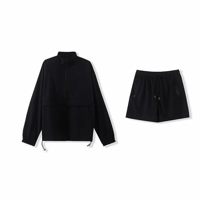 我是大卫 韩系防晒纯色立领长袖休闲运动套装 男女同款