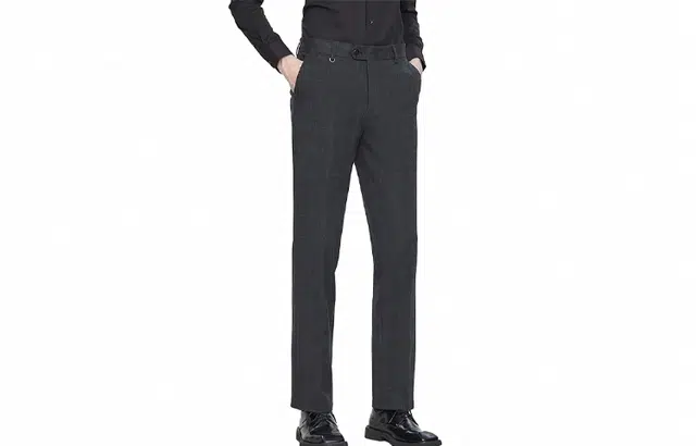 红豆 纯色微弹中腰直筒休闲裤 男款 灰色