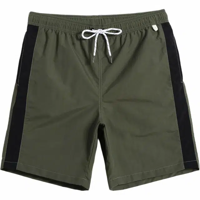 盖浪 潮流休闲宽松五分沙滩裤 男款 军绿色