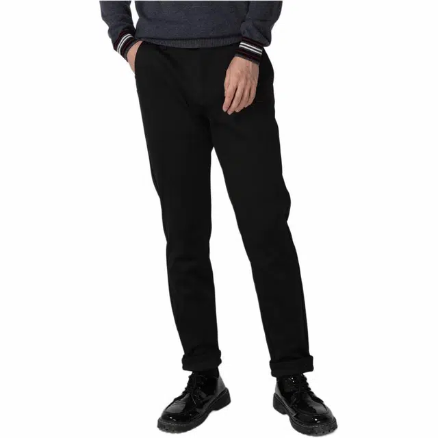 依文 微弹商务直筒中腰休闲裤 男款