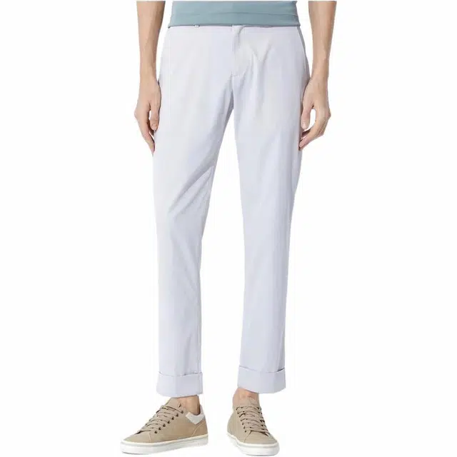 依文 纯色微弹修身直筒长裤休闲裤 男款 浅灰色