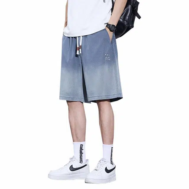 协协乐 复古高街时尚舒适百搭简约牛仔短裤 男款