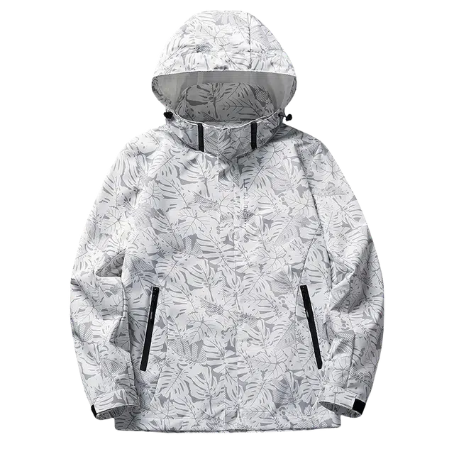 北极绒 户外迷彩连帽防泼水透气登山服 男款