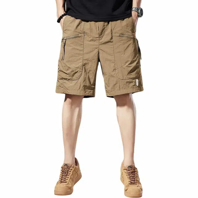 贵色 城市机能潮牌冰丝凉感高端美式薄款宽松透气运动五分工装短裤 男女同款