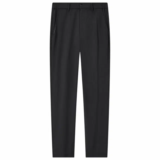 九牧王男裤专家 简约纯色修身百搭休闲裤 男款 黑色