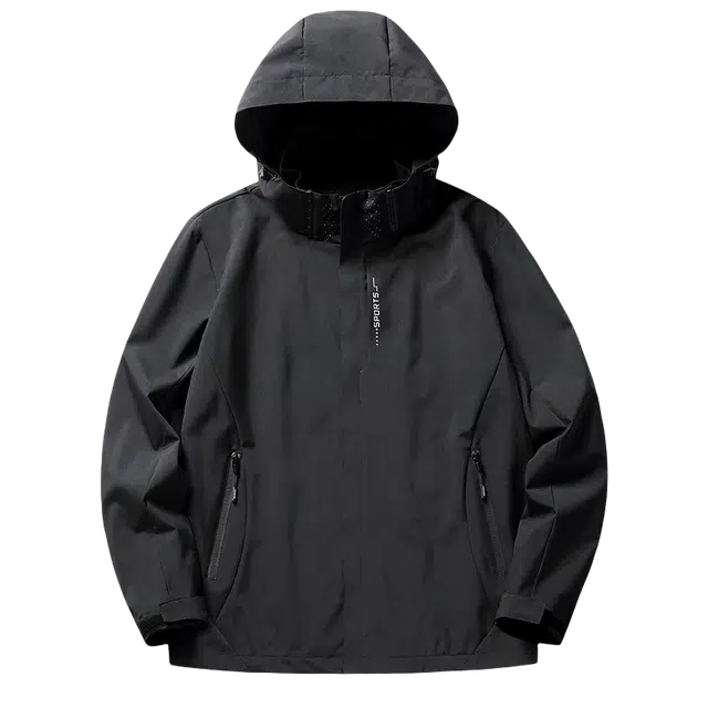 北极绒 工装连帽户外休闲薄款宽松登山服 男款