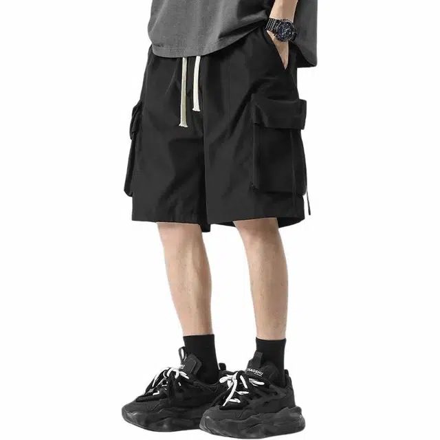 隐狼世家 美式潮牌休闲大口袋工装短裤 男款