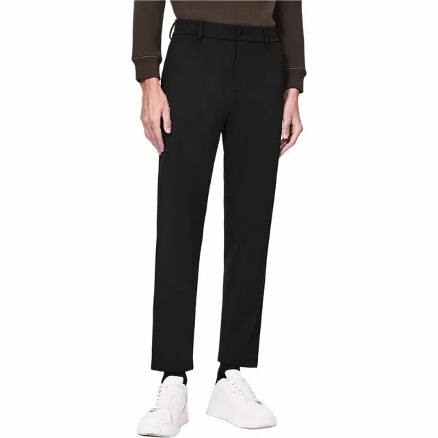 依文 中腰耐磨商务休闲裤 男款 黑色