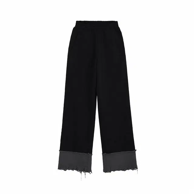 WE11DONE Black Distressed Patchwork Pants