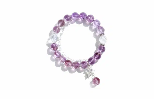 尚银福 九紫离火蝶森系小清新在逃公主少女心蝴蝶多巴胺穿搭叠戴 国潮新中式时尚气质小众创意设计百搭 紫水晶 手串 女款