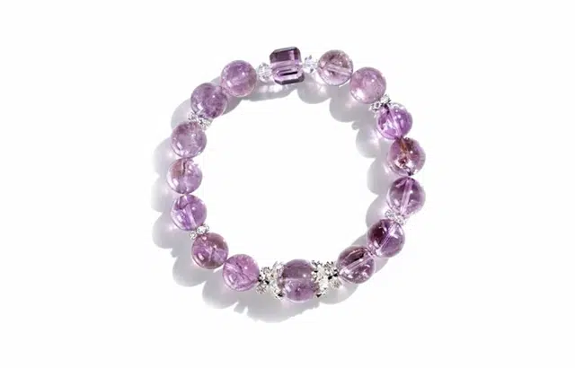 尚银福 九紫离火 森系小清新在逃公主少女心多巴胺穿搭叠戴 国潮新中式时尚气质小众创意设计小方糖百搭 紫水晶 手串 女款