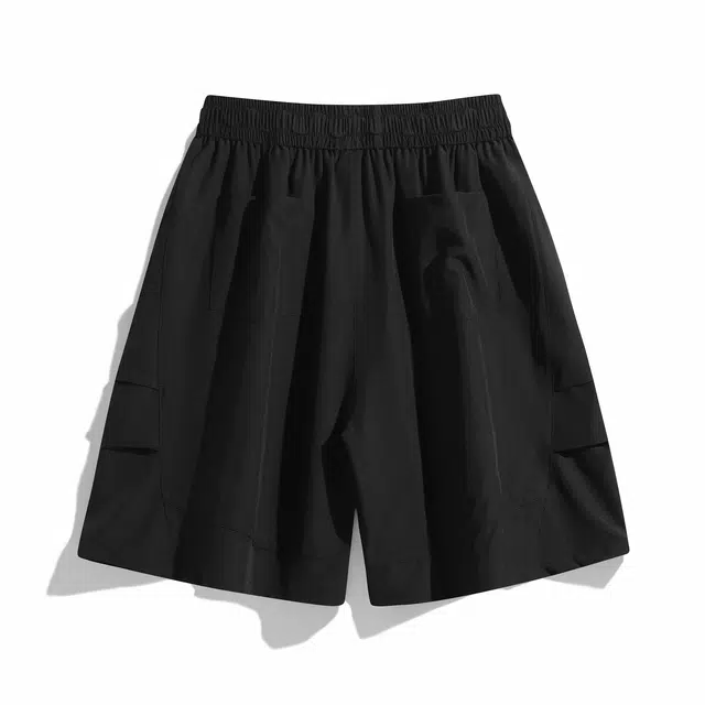 袋鼠 美式纯色薄款宽松五分休闲短裤 男女同款