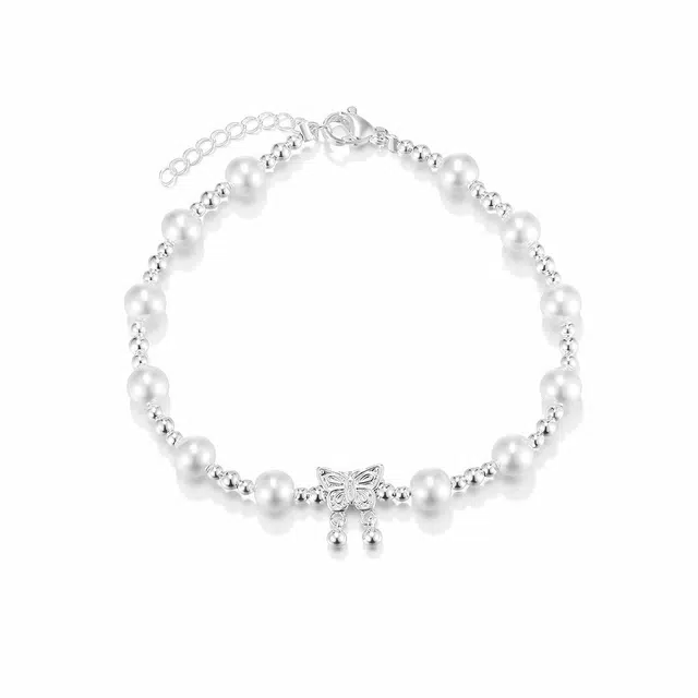 珂里 法式复古串珠蝴蝶优雅气质百搭轻奢高级感精致时尚手饰 环保合金 手链 女款