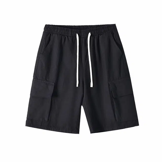 帕丁顿熊 美式复古水洗多口袋休闲直筒宽松阔腿工装短裤 男女同款