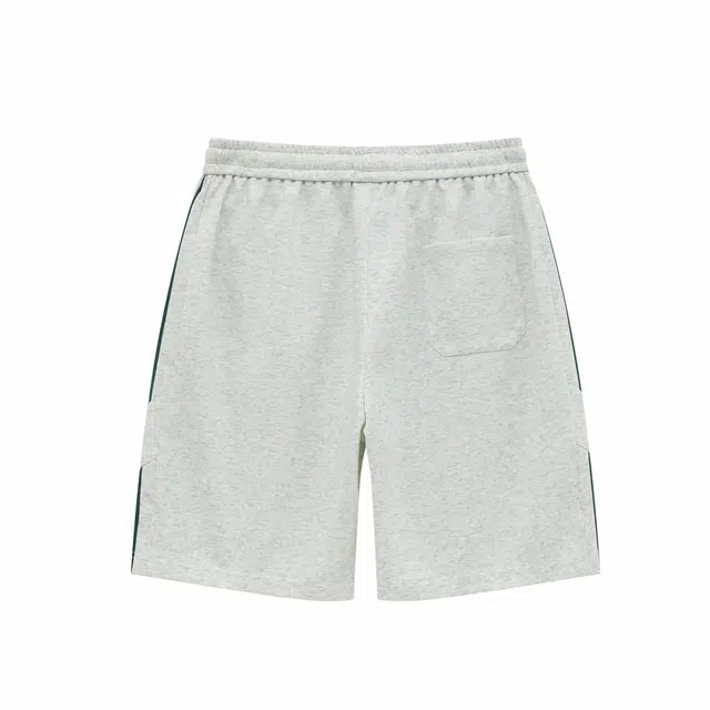 哲源 美式高街基础款日常通勤潮牌痞帅百搭中腰宽松系带纯色条纹适中五分休闲短裤 男女同款