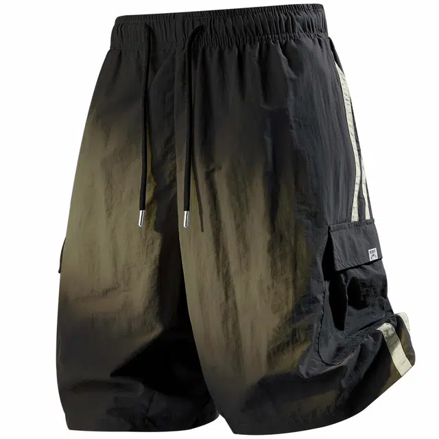 吾皇猫 美式复古条纹大口袋简约基础款潮流潮牌运动五分休闲宽松时尚百搭舒适透气多口袋跑步篮球工装短裤 男女同款