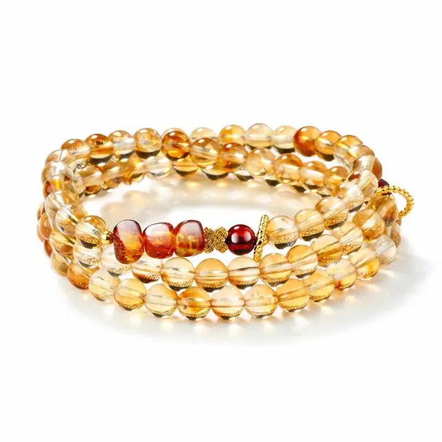 【匠心手作 日进斗金】 灵菲 招财新中式小众设计高级感百搭显白手饰 财富之石财源滚滚事业晋升#好运 黄水晶 手链 女款