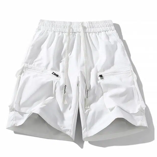 吾皇猫 潮流简约纯色设计宽松五分休闲户外运动通勤工装短裤 男女同款