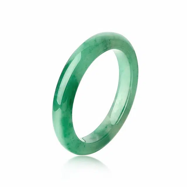 梦金园 灵动宽条平安镯玉镯子 轻奢国风古典感 母亲长辈#好运 非洲翠 玉石手镯 女款