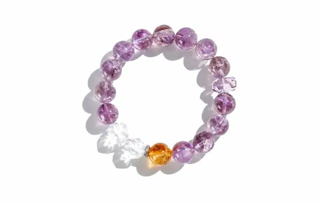 尚银福 九紫离火 森系小清新在逃公主少女心多巴胺穿搭手饰 国潮新中式时尚气质小众创意设计百搭 紫水晶 手串 女款