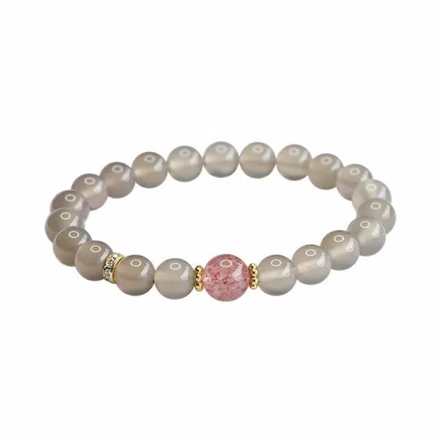 岁月静好 新中式国潮民族风 烟灰紫转运文玩佛珠盘玩念珠 轻奢气质时尚百搭 玛瑙 手串 男女同款情侣款