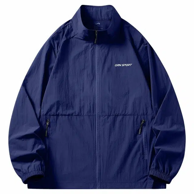 贵人鸟 逸护光域系列 百搭品牌字母印花纯色拉链口袋立领 透气防紫外线防晒服薄外套 男女同款