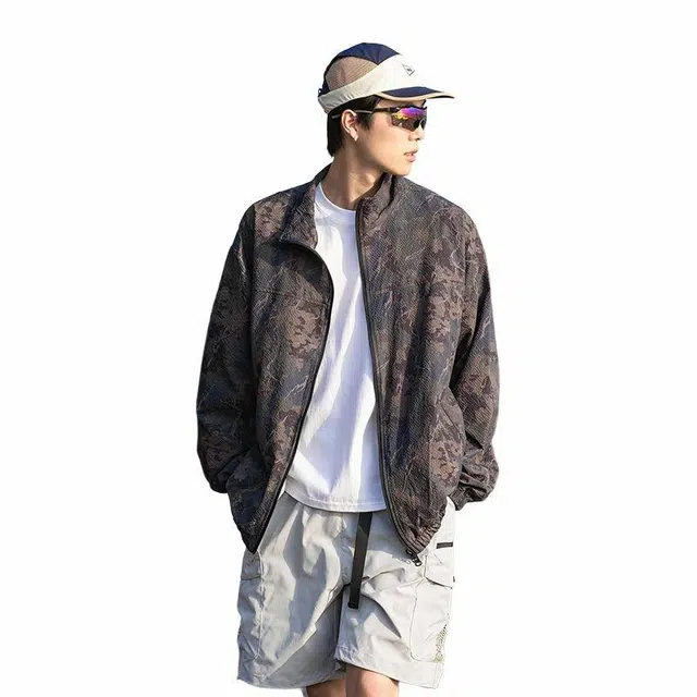 【dme】 户外休闲百搭立领冲孔宽松轻薄皮肤衣舒适超轻长袖 透气凉感防紫外线防水防晒服 男女同款