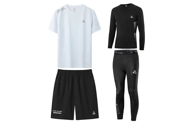 匹克 轻运动系列四件套速干透气综合训练短袖短裤长裤长袖健身套装 男女同款