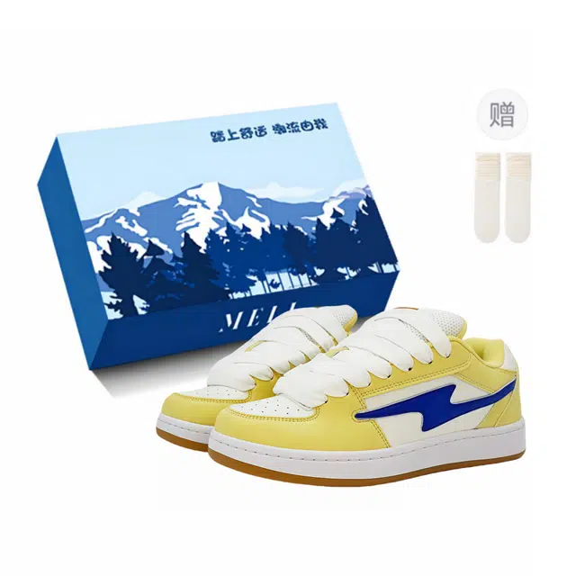 小鹿米利 合成革 小众 百搭 防滑耐磨 低帮 板鞋 女 黄色