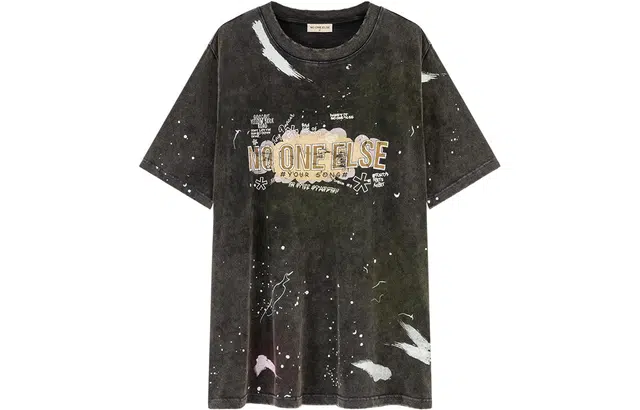 NO ONE ELSE Lacquer Dot Distressed Letter Print Tee