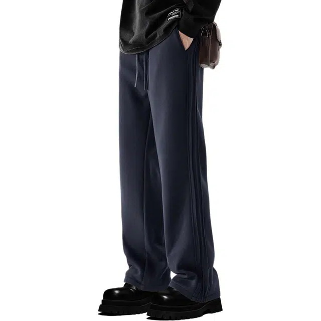 贵色 主题系列 美式复古系列 纯色时尚垂感直筒休闲裤 男款