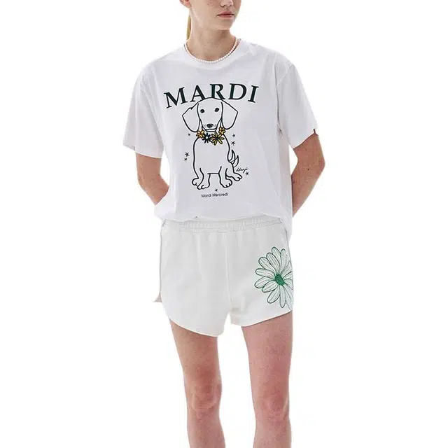 MARDI MERCREDI TSHIRT SWING THE TAIL DDANJI FLOWER NECKLACE_WHITE TANGERINE SS25 T