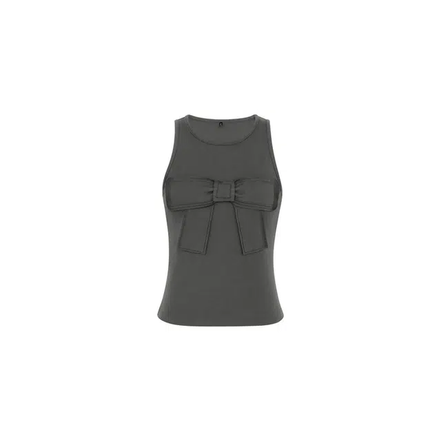 美洋 纯色立体蝴蝶结圆领套头背心 女款