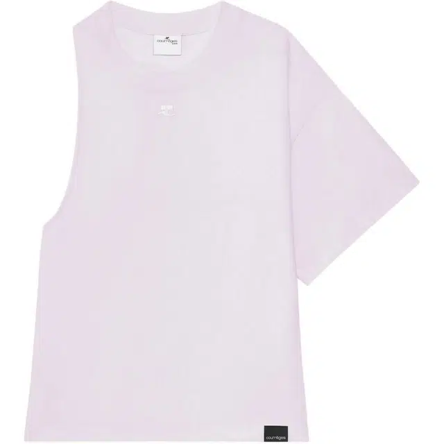 COURREGES SS25 SCUBA ONE-SLEEVE T-SHIRT T Ice Lavander