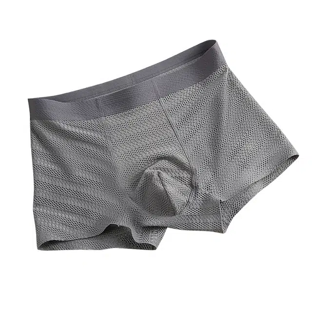 对你的私语 无痕网孔透气运动平角提花中腰内裤 男款 组合装