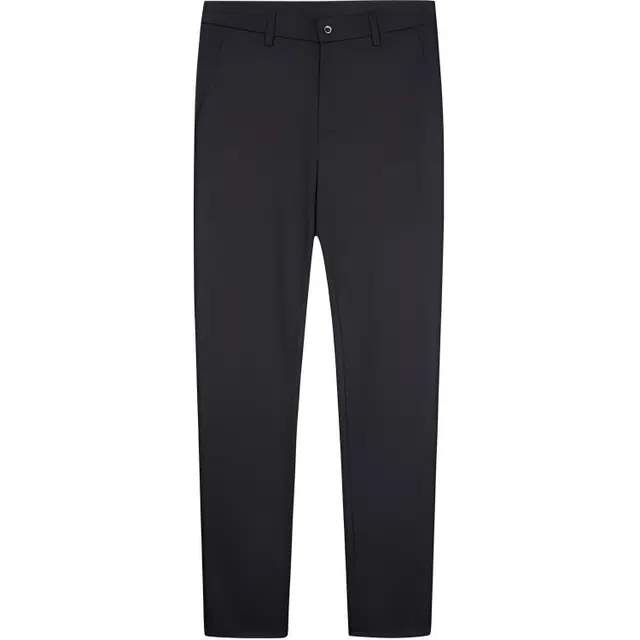 才子 纯色中腰拉链高弹薄款修身直筒休闲裤 男款