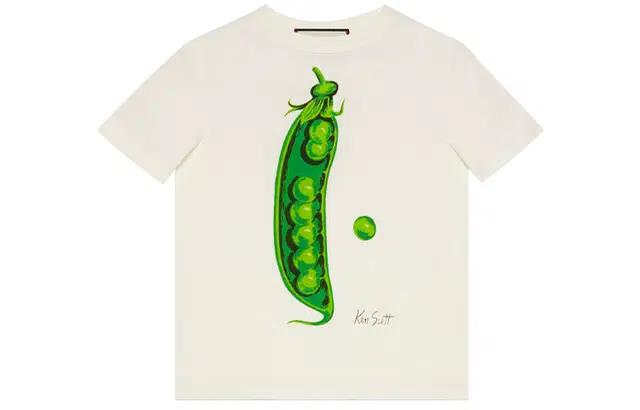 Gucci Ken Scott Pea Print T-Shirt Ivory