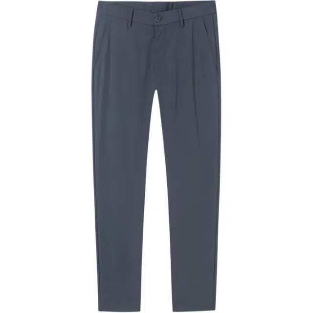 才子 纯色中腰舒适休闲裤 男款 深蓝色