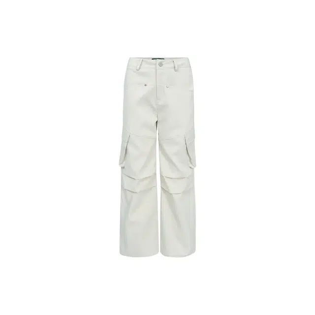 拓菲 美式复古时尚休闲潮流中腰宽松纯色拉链长裤工装裤 男女同款