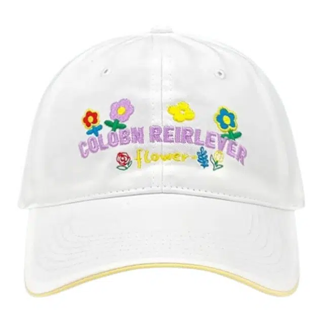 佩洛依 甜美可爱百搭大头围花朵刺绣黄色春夏休闲遮阳防晒棒球帽显脸小 聚酯纤维 鸭舌帽 男女同款情侣款