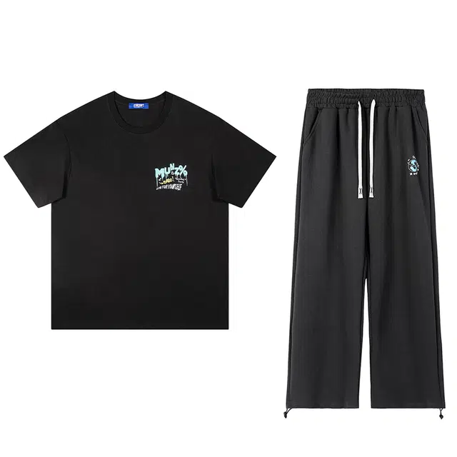 星际者 品牌创意涂鸦百搭卫裤休闲运动套装 男女同款